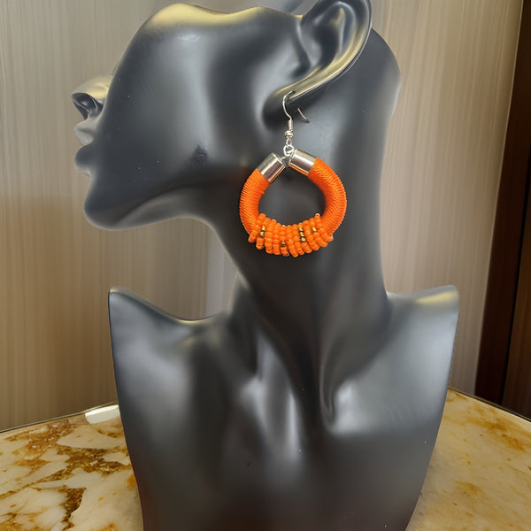 African Beaded Hoop Earrings - Premium Jewelry from MAGOS - Just $8.99! Shop this and more Jewelry now 