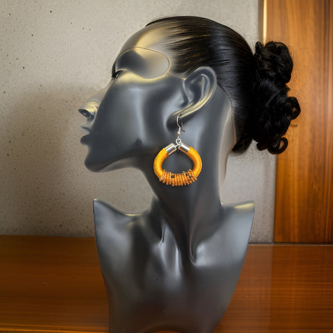 African Beaded Hoop Earrings - Premium Jewelry from O.O.A. Tradings Distribution  - Just $8.99! Shop this and more Jewelry now 