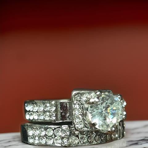 Women's Bridal Marriage Engagement Ring Set