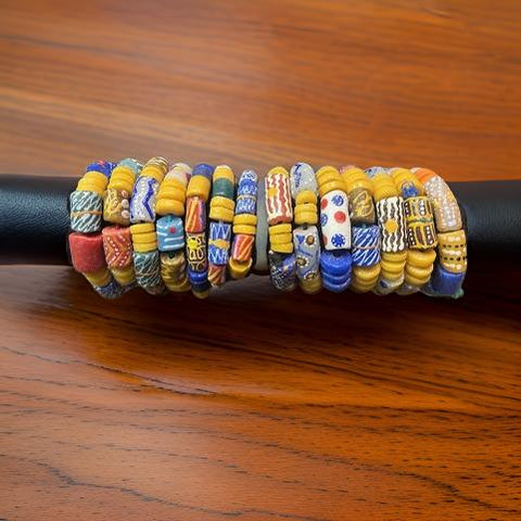 Heavy Handmade African Glass Beaded Bracelet Unisex