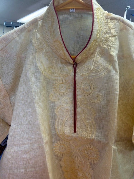 Linen Embroidered Dashiki Shirt (Unisex)