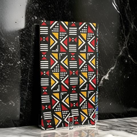 Authentic Red/Black/White Geometric Print African Fabric (6 yards)