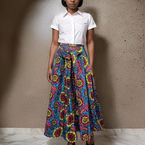 African Floral Printed Long Skirt