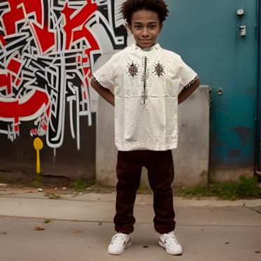 Kids Ghanaian African Dashiki Tops (Unisex)